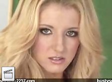 Blonde prepares her dildo.
